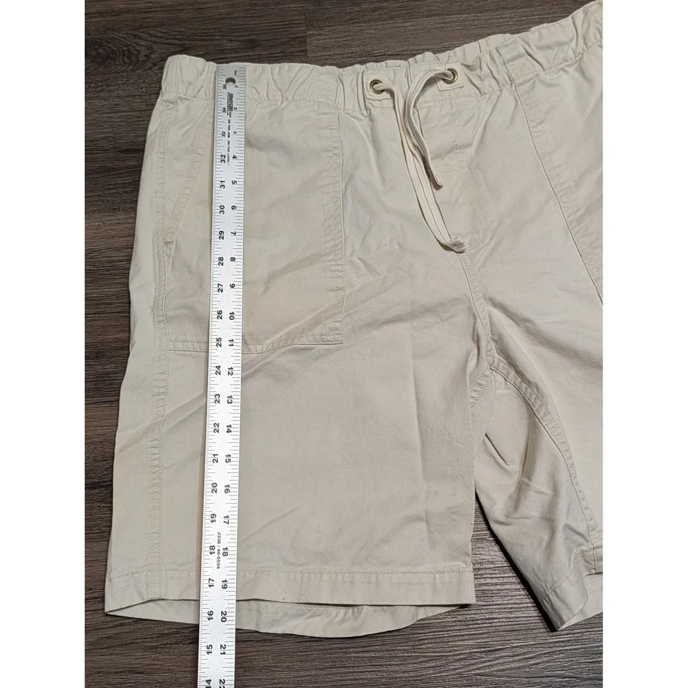 Peter Millar Mens L Pima Cotton Drawstring Shorts Cream Off White Casual